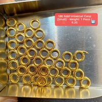 Fermoir universel à ressort en or massif 18 carats, formes multiples (cœur, rond, rectangle), composants de bijoux, fournisseur d'or, pièces de bijoux DIY