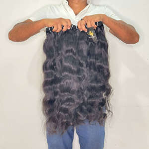 Proveedores de cabello virgen natural camboyano, cabello al por mayor con cutículas alineadas, extensiones de cabello humano indio virgen. - Product Image 1