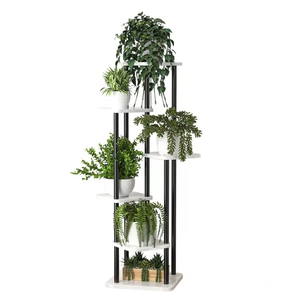 Étagère de rangement en métal pour plantes Étagère pour pots de fleurs à plusieurs niveaux Étagères de rangement pour cuisine et salle de bain à 4 niveaux Étagères pour étagères Organisateur - Product Image 2