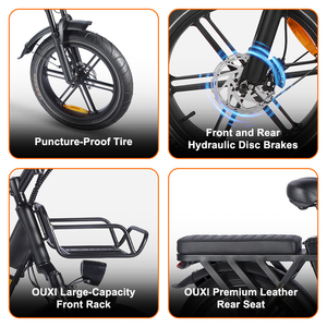 OUXI, Almacén en la UE, Bicicleta Eléctrica con Batería de 48V 15ah, 90-150km de Autonomía, Bicicleta Eléctrica Urbana, Bicicleta Híbrida Plegable Eléctrica - Product Image 3