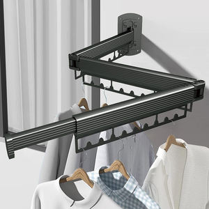 Estante de secado plegable extensible para exteriores, portátil, para tirar, empujar, para balcón, <span class=keywords><strong>Metal</strong></span>, aluminio, plegable, tendedero de ropa - Product Image 3