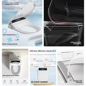 Plaque de couverture intelligente de désodorisation automatique de bidet chauffant en forme de U/V avec télécommande intelligente à fermeture lente - Product Image 4