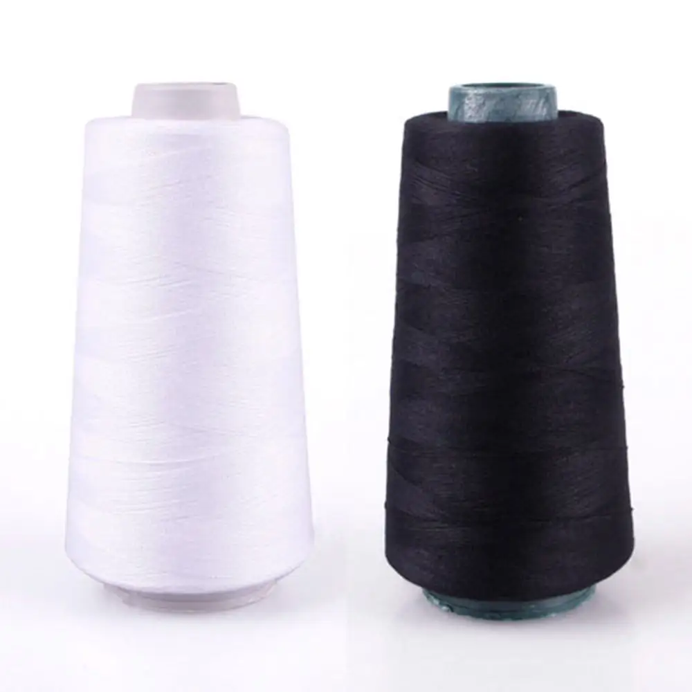 Durable 3000M Yards Overlocking Sewing Machine Line Industrial Polyester Black White Sew Thread