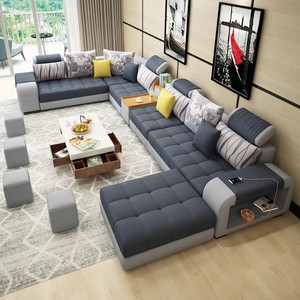 Hiện đại đơn giản 7-mảnh Tùy chỉnh màu sắc tùy chọn vải <span class=keywords><strong>sofa</strong></span> <span class=keywords><strong>SET</strong></span> Ghế đồ nội thất cho phòng khách - Product Image 2