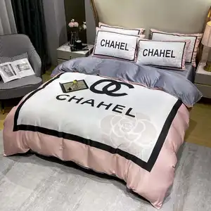 Brand design Hot sales High quality Washing Silk Bedding Set Ice Silk Bed Cover Sheet bed cover luxury bed sheets for adult