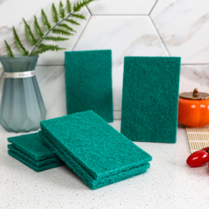 Fabricante de limpieza de estropajos para platos verdes duraderos sostenibles rectangulares de cocina - Product Image 2
