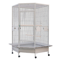 Cage verticale pour animaux de compagnie, forte et résistante à pousser à la main, pour perroquets et oiseaux, grand espace, élevage d'oiseaux, maison avec roues
