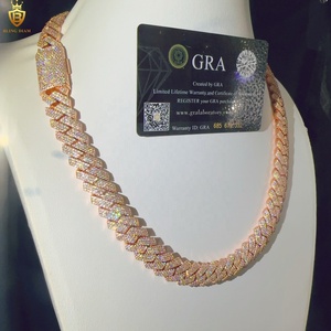 <span class=keywords><strong>Collana</strong></span> a Catena Cubana in Argento Sterling 925 con Diamanti Moissanite VVS da 15mm, Gioielli di <span class=keywords><strong>Moda</strong></span> - Product Image 3