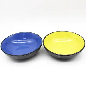 北欧简约创意2色调彩色陶瓷餐具家用面条汤碗餐厅