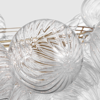 Lustre linéaire moderne en verre doré de 63 pouces pour villa, grand salon, salle à manger, lustre design en verre transparent