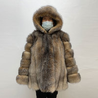Manteau d'hiver de luxe en fourrure de renard véritable pour femme, grande taille, décontracté, avec doublure en polyester ODM et pièces détachables