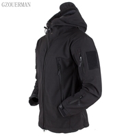 Nouvelle Mode Homme Manteau Extérieur d'Hiver Chaud Coupe-Vent Imperméable Respirant à Poches avec Doublure Polaire et Manches Longues