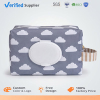 Sac de voyage réutilisable en polyester personnalisable pour lingettes humides, pochette de rangement pour couches de bébé avec trou d'accès pour lingettes, sac à mouchoirs pour bébé