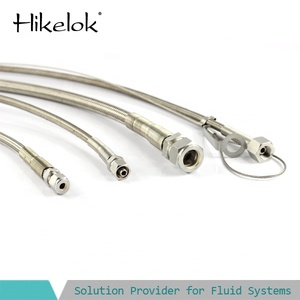 Fabricante Hikelok, Mangueira Trançada de Aço Inoxidável 304 com 3000 psi, Mangueira Flexível Corrugada Revestida em PTFE - Product Image 2