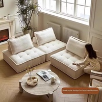 Vente directe usine : Ensemble de canapés modulaires mobiles en forme de L, style Piémont, en tissu chenille de luxe léger, garni d'éponge