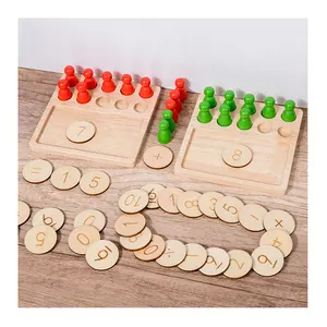 木制数字数学钉板游戏蒙特梭利教育学习教具儿童儿童婴儿玩具