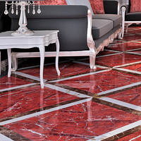 Carreaux de sol en porcelaine polie 60x60, marbre rouge carré, salon, porcelaine, carreaux modernes vitrifiés du Guangdong, carreaux émaillés