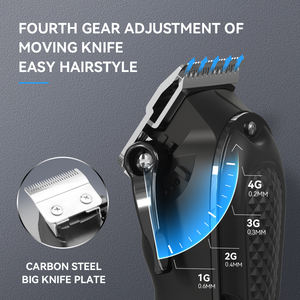 Kemei KM-1071 Alat Cukur Rambut Profesional Elektrik USB Isi Ulang, Pemangkas Rambut dengan Pisau Baja Karbon, Mesin Potong Rambut - Product Image 3