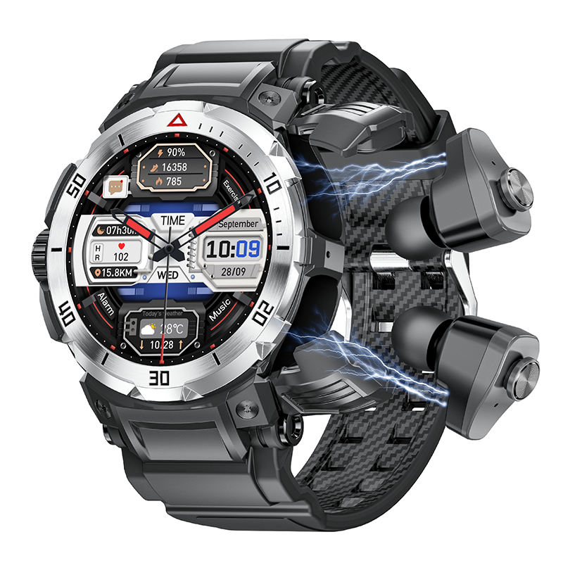 GT100 PRO 2 in 1 Earbuds Smart Watch Earphones 1.46'' Screen Heart Rate Waterproof Fitness tracker Sports Smartwatch for Man