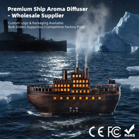 Humidificateur d'aromathérapie pour bateau, modèle OEM, nouveauté 2026, 250 ml, 7 couleurs, veilleuse, télécommande, diffuseur d'arômes en forme de bateau avec certifications CE et RoHS