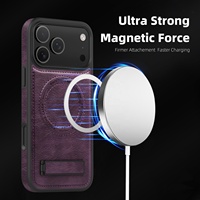 Étui de téléphone en cuir PU de luxe pour iPhone 17 16 Pro Max 13 14 15 16 Plus support magnétique de charge sans fil support couverture arrière