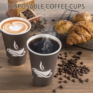 Gobelets à café jetables à double paroi en gros avec couvercles en plastique, logo personnalisé imprimé pour boissons chaudes, gaufrage sur papier kraft - Product Image 5
