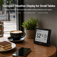Calendario Meteorológico de Escritorio Kylendar Mini con Pantalla de Papel Electrónico de 4.2 Pulgadas para Cafetería, Tienda Minorista, Visualización de Fecha y Hora, Decoración Inteligente para Escritorio con WiFi
