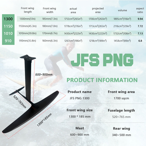 โรงงาน OEM/ODM ผลิตบอร์ดไฮโดรฟอยล์รุ่น Axis Foil Series PNG 1300 คาร์บอน พร้อมปีกหน้าสำหรับซัพเซิร์ฟ ปั๊มและไกลด์ไฮโดรฟอยล์ JFS SP PNG 1300 - Product Image 4