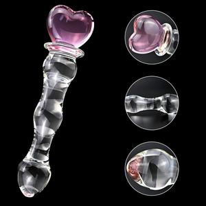 Plug <span class=keywords><strong>Anale</strong></span> in Cristallo di Grado Medico per Stimolazione Vaginale <span class=keywords><strong>Anale</strong></span> Maschile e Femminile, <span class=keywords><strong>Dildo</strong></span> Trasparente con Design a Cuore di Pesca e Sfere Giocattolo - Product Image 5