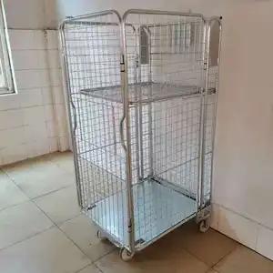 Front Door Metal Wire Mesh Cages Galvanized Surface A Frame Roll Cages For Supermarkets