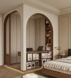 Système de dressing sur mesure en <span class=keywords><strong>bois</strong></span> <span class=keywords><strong>massif</strong></span> multicouche moderne, disposition personnalisée pour une chambre à coucher parfaitement aménagée - Product Image 2