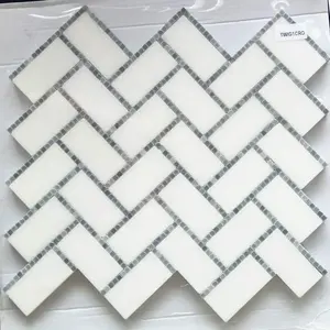 Room Decoration Nature Marble White Stone Mosaic Wall And Floor Tile Flooring Tile Interior Wall Background