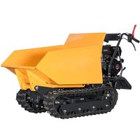 Mini tombereau sur chenilles avec chenilles de 180 mm de large et basculement manuel, capacité de chargement de 300 kg/500 kg, tombereau compact pour utilisation agricole
