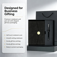 Coffret Cadeau d'Entreprise Personnalisé Rayron avec Logo, Carnet A5 en PU, Stylo Métallique, Recharges, Élégant Coffret Cadeau, Sac en Papier Promotionnel