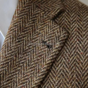 Brown Upper Class Luxurious Sell Well 3 Season Flannel Man Fashion <strong>Herringbone</strong> Suit <strong>Jacket</strong> Design for Men - Product Image 4