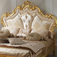 Haute qualité luxe français Antique sculpté à la main en bois massif moderne lit king size chambre élégant velours king cadre de lit de luxe