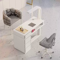 Ensemble table et chaise pour manucure, offre spéciale économique, table multifonctionnelle pour une ou deux personnes, style crème clair