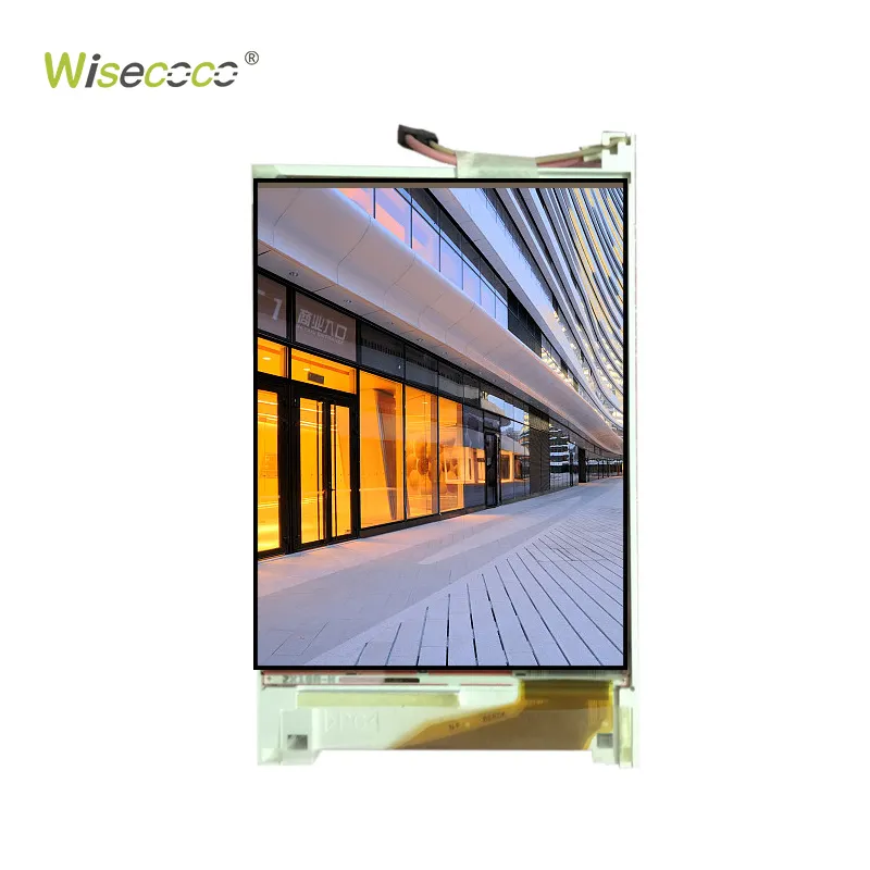 كابل عرض مخصص من Wisecoco بشاشة 4 بوصات بدقة 640*480 VGA وعدد 201 نقطة في البوصة مزود بـ 27 مسمار وواجهة موصل وحدة LCD بحجم 4.0 بوصات