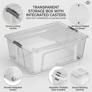 Venta caliente 90l <span class=keywords><strong>Caja</strong></span> de almacenamiento de plástico plegable transparente para la venta - Product Image 2