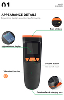 Syble XB-M82 Mini Scanner de codes à barres sans fil portable avec fonction de lumière d'écran d'affichage pour la numérisation de téléphone portable