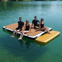 Île flottante gonflable, plateforme de baignade gonflable DWF Drop Stitch, plateforme de divertissement aquatique à forte capacité de charge