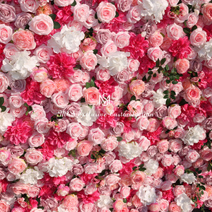 8 * 8ft rosa rosa <span class=keywords><strong>viola</strong></span> di simulazione della parete del fiore di celebrazione del matrimonio della carta di celebrazione della foto decorazione del fondo della foto - Product Image 4