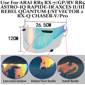Visière <span class=keywords><strong>de</strong></span> casque <span class=keywords><strong>de</strong></span> moto pour RR5 RX-7/GP/RV RR5 ASTRO- IQ <span class=keywords><strong>RAPIDE</strong></span>-IR AXCES II/III REBEL QUANTUM-J/ST VECTOR 2 RX-Q CHASER-V/Pro - Product Image 6