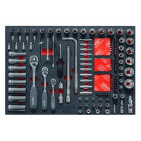 Ensemble d'outils mécaniques en aluminium BESITA de 228 pièces pour atelier automobile avec chariot à outils - Outils complets de réparation de machines (noir)