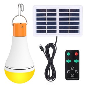 Portable Solar <b>Bulb</b> LED Rechargeable Waterproof Light Camping Tent Emergency Light Rechargeable Outdoor Light - Product Image 1