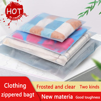 Sacs à fermeture éclair imperméables mats givrés personnalisés en plastique pour vêtements avec logo