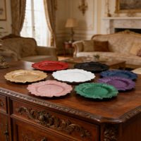 Assiettes jetables vintage baroque de 7,5, 9 et 10,25 pouces pour dîner, salade, dessert et apéritif – Assiettes en plastique pour fêtes, mariages et jours fériés