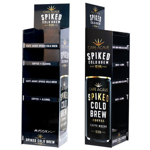 Custom glossy black paper display stand cafe display counters cardboard box display
