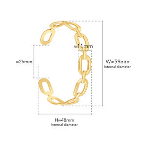 La última cadena de eslabones de joyería de acero inoxidable chapada en oro de 18 quilates, accesorios ajustables, brazalete, pulsera de regalo B242393 - Product Image 2