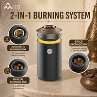 Brûleur à Bakhoor électrique, brûleur d'encens arabe avec couvercle en métal, double mode de combustion, couvercle magnétique, lumière 7 couleurs pour salle de prière